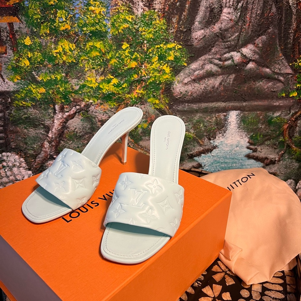 Louis Vuitton Lambskin Embossed Monogram Revival Mule Size 41